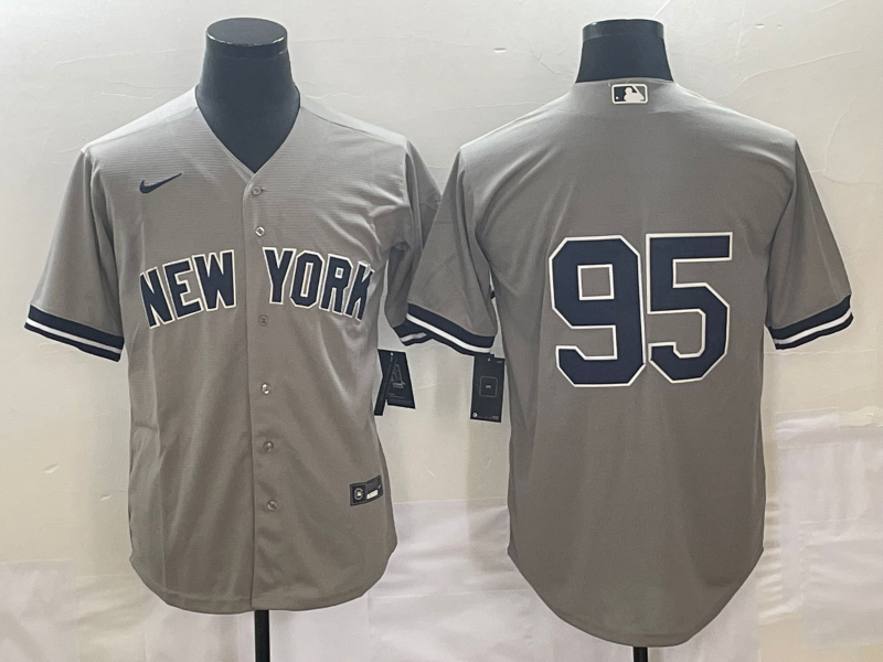 Men's New York Yankees Oswaldo Cabrera #95 Gray Replica Player Name Jersey1 baseball jersey product view 1