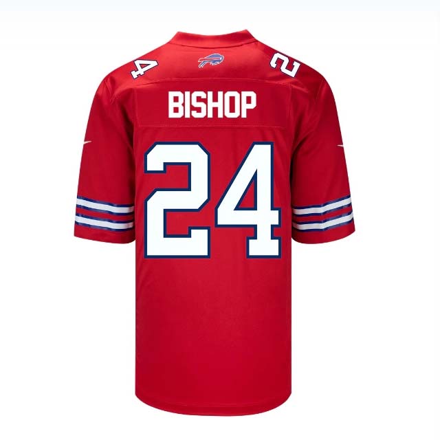 B.Bills #24 Cole Bishop Red Player Game Jersey -American Stitched Football Jerseys football jersey product view 1