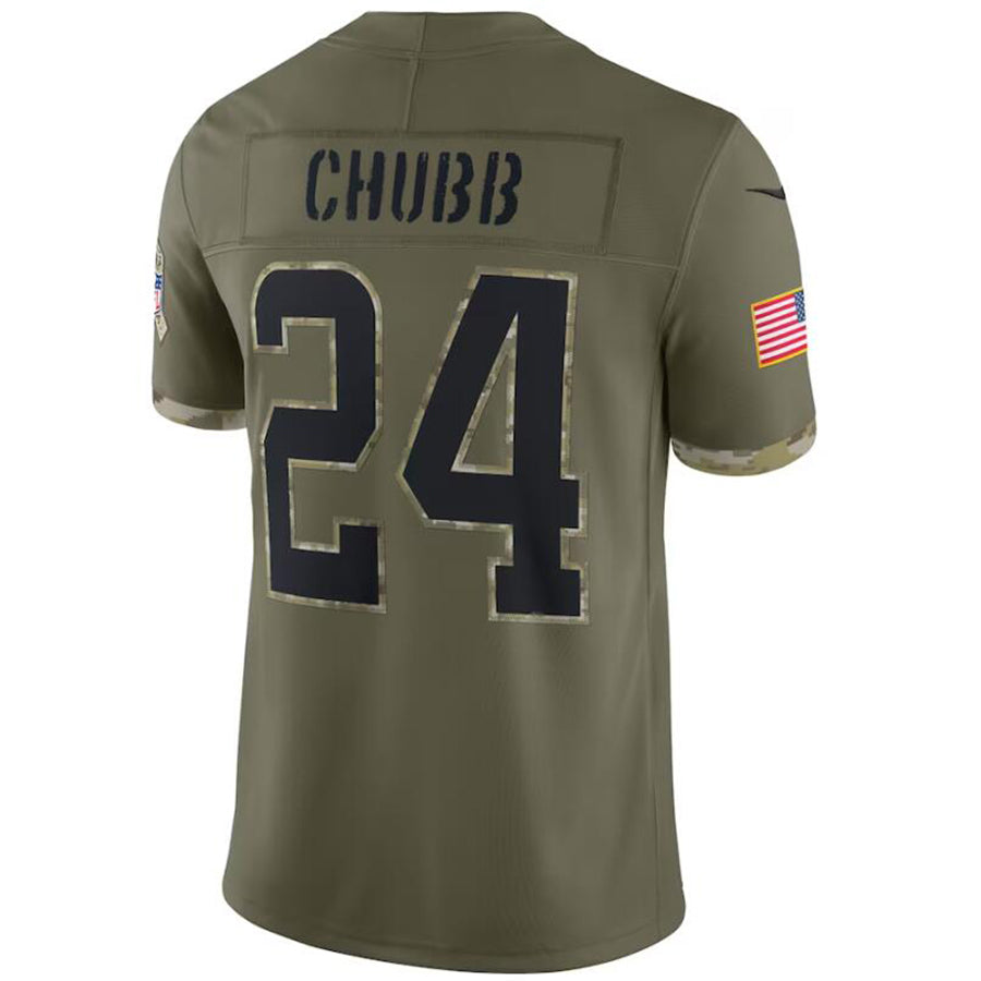 C.Browns #24 Nick Chubb Olive Salute To Service Player Football Jerseys football jersey product view 1