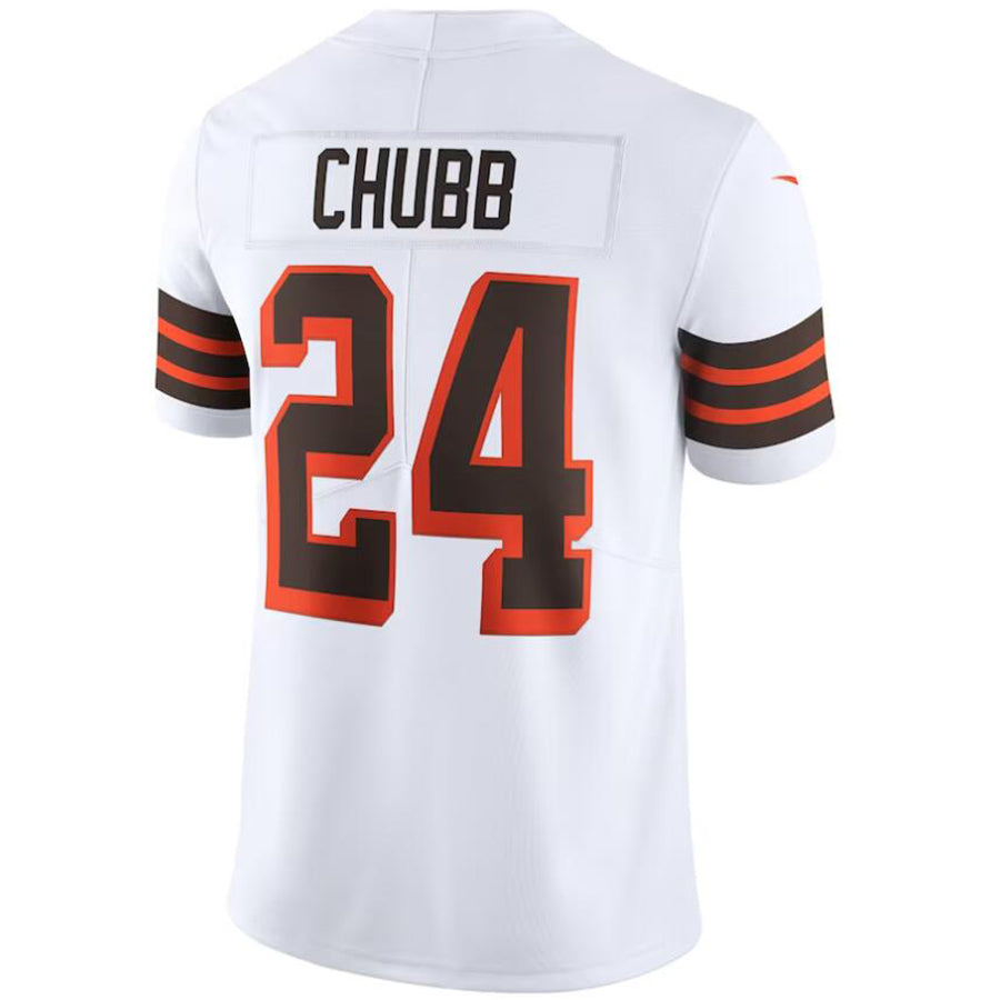 C.Browns #24 Nick Chubb Player White Vapor Limited Football Jerseys football jersey product view 1
