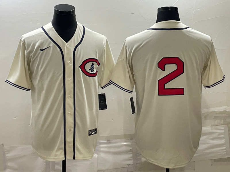 Men's Chicago Cubs Nico Hoerner #2 Cream Player Name Jersey1 baseball jersey product view 1