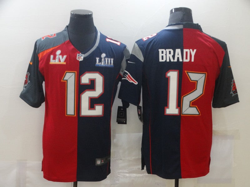 Men's New England Patriots Tom Brady #12 Red/Navy Game Jersey1 football jersey product view 1