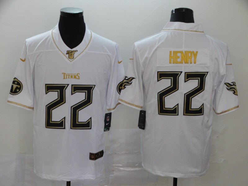 Men's Tennessee Titans Derrick Henry #22 White Game Jersey1 football jersey product view 1