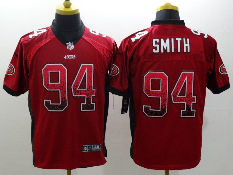 Men's San Francisco 49ers Justin Smith #94 Red Game Jersey1 football jersey product view 1