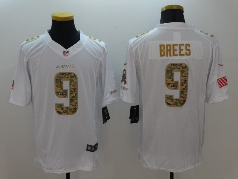 Men's New Orleans Saints #9 Drew Brees White Game Jersey1 football jersey product view 1