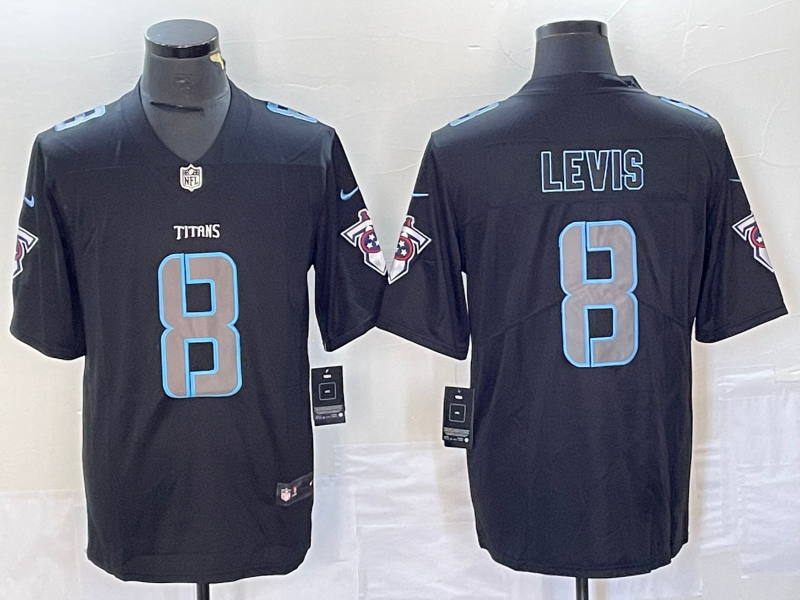 Men's Tennessee Titans Will Levis #8 Black Game Jersey1 football jersey product view 1