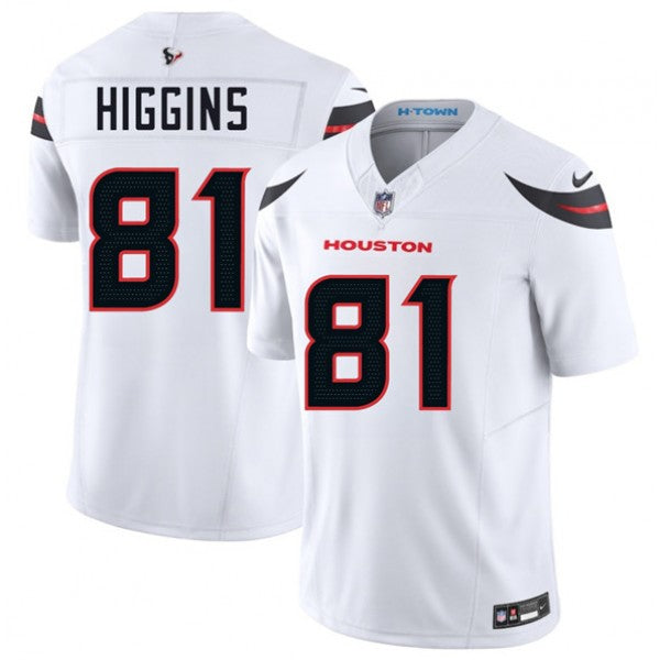 Jayden Higgins Houston Texans Jersey - White football jersey product view 1