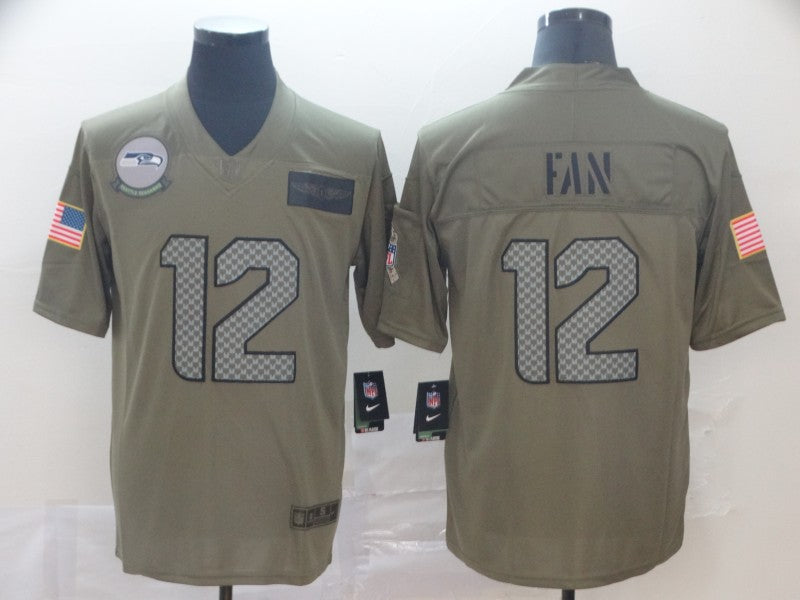 Men's Seattle Seahawks 12th Fan Brown Game Jersey football jersey product view 1