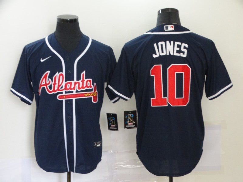 Men's Atlanta Braves Chipper Jones #10 Navy Replica Jersey1 baseball jersey product view 1