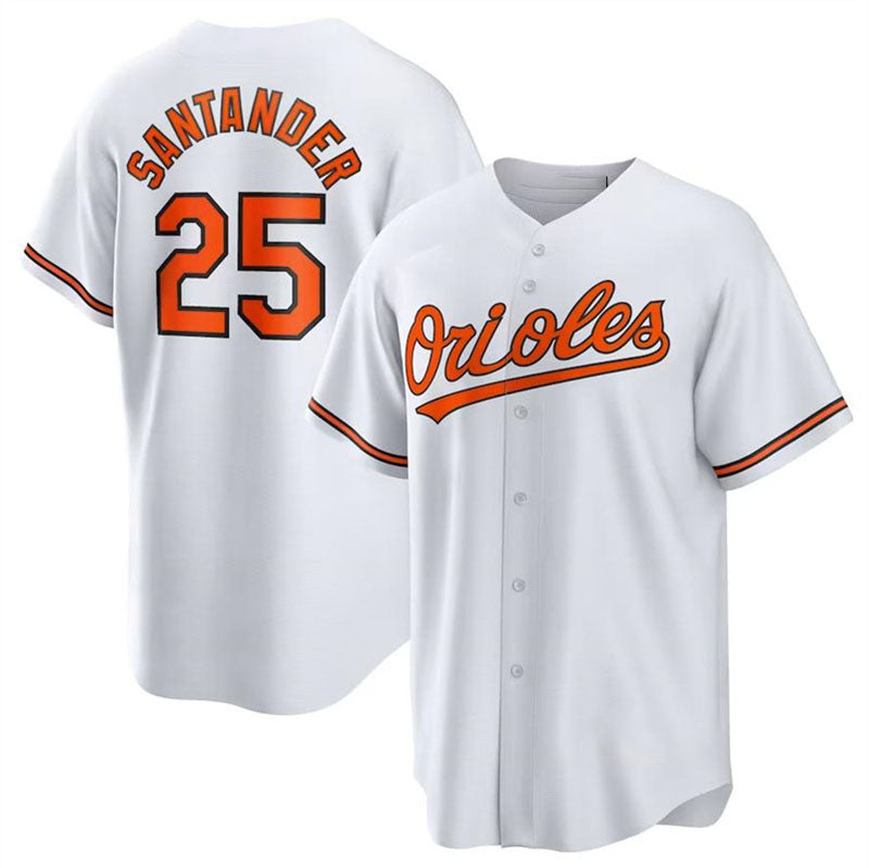 Baltimore Orioles #25 Anthony Santander White Authentic Player Jersey Baseball Jerseys baseball jersey product view 1