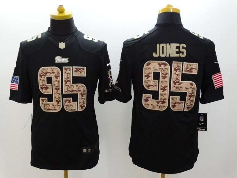 Men's New England Patriots Chandler Jones #95 Black Game Jersey1 football jersey product view 1