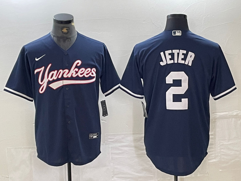 Men's New York Yankees Derek Jeter #2 Navy Limited Player Jersey1 baseball jersey product view 1