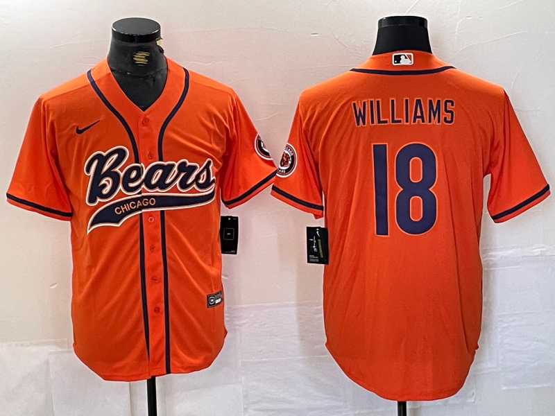 Men's Chicago Bears Caleb Williams #18 Orange Game Jersey1 football jersey product view 1