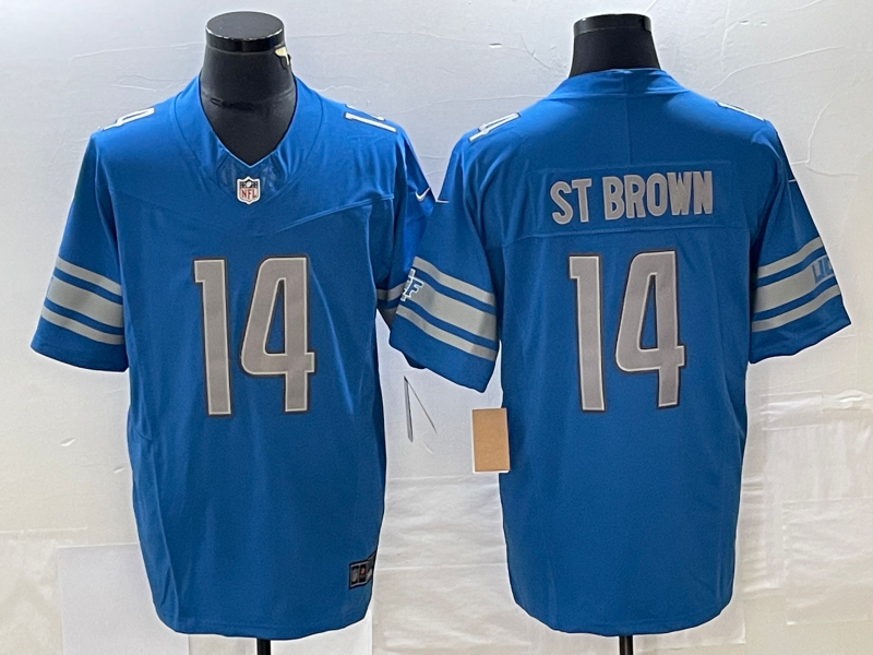 Men's Detroit Lions Amon-Ra St. Brown #14 Blue Game Jersey1 football jersey product view 1