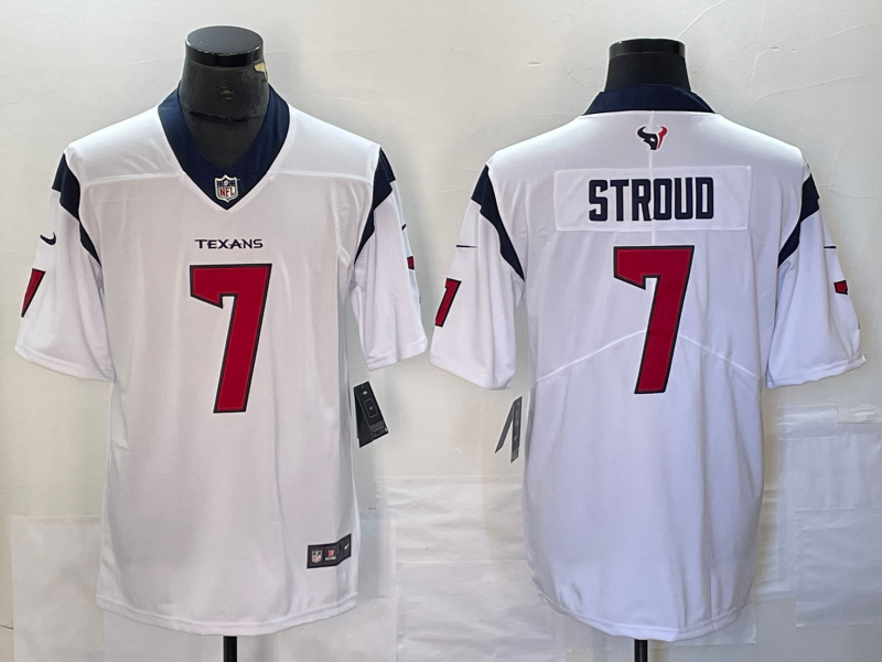 Men's Houston Texans C.J. Stroud #7 White Game Jersey1 football jersey product view 1