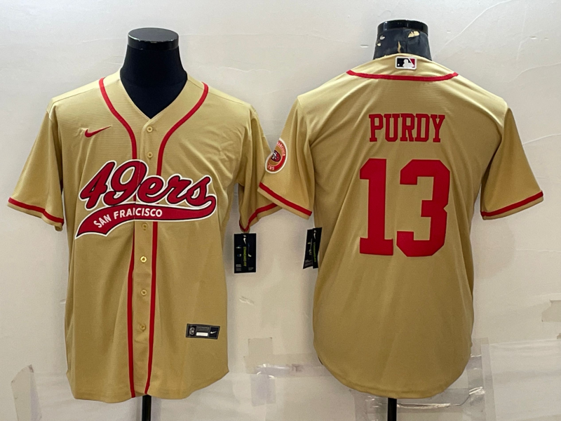 Men's San Francisco 49ers Brock Purdy #13 Gold Game Jersey1 Joint Edition football jersey product view 1