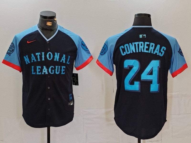 Men's National League Christian Yelich #24 Navy 2024 MLB All-Star Game Limited Player Jersey1 baseball jersey product view 1