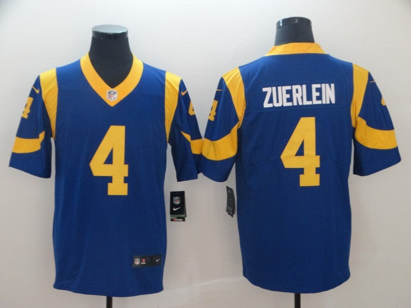 Men's Los Angeles Rams Greg Zuerlein #4 Blue Game Jersey1 football jersey product view 1