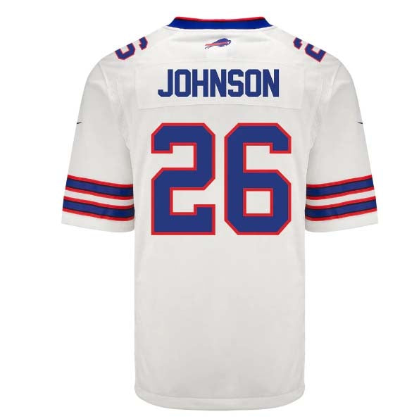 B.Bills #26 Ty Johnson White Player Game Jersey -Stitched American Football Jerseys football jersey product view 1