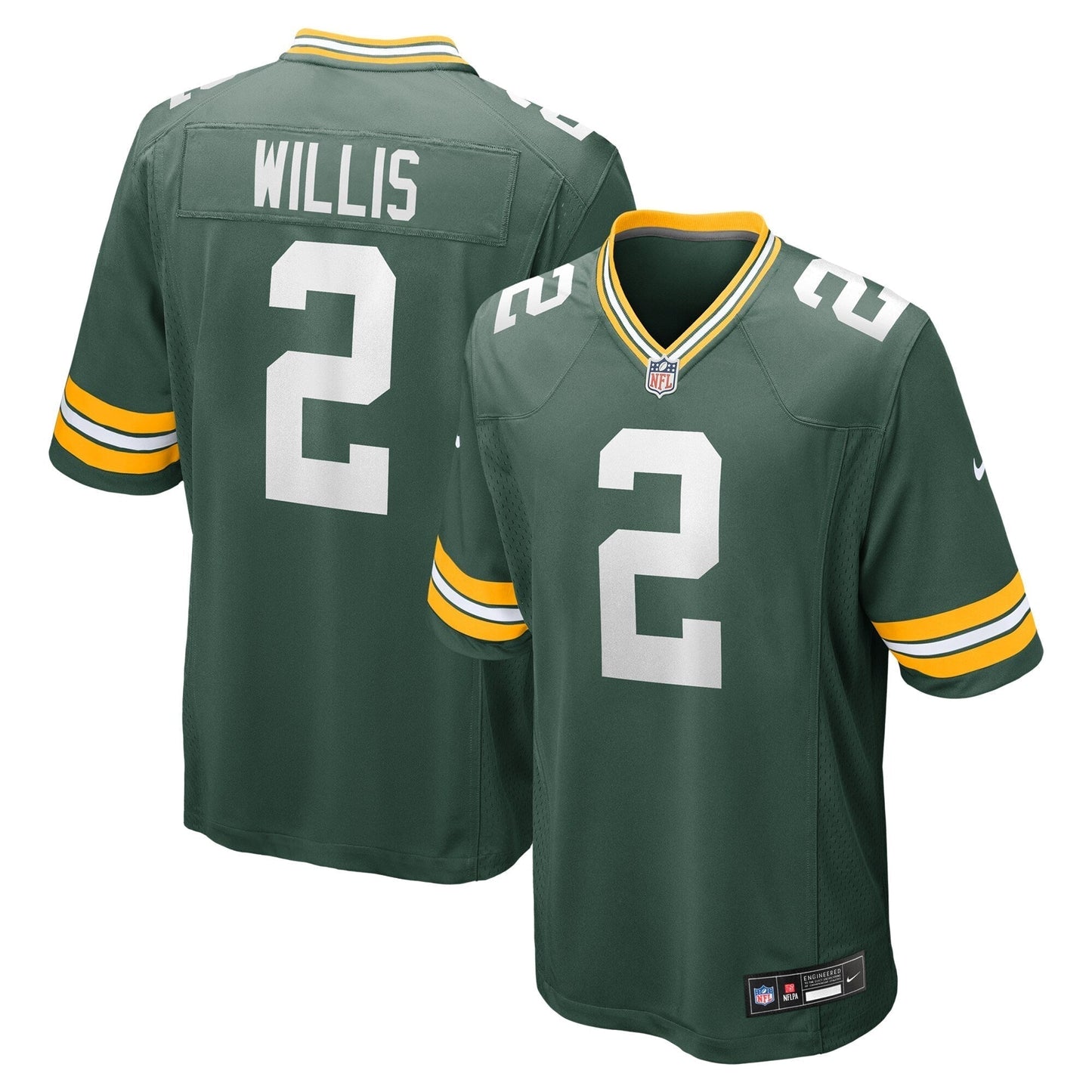 Malik Willis Green Bay Packers Nike Game Jersey - Green football jersey product view 1