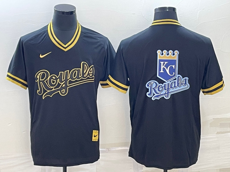 Men's Kansas City Royals Black Replica Player Jersey baseball jersey product view 1