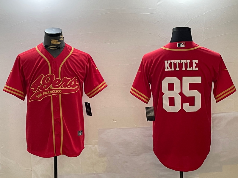Men's San Francisco 49ers George Kittle #85 Scarlet Team Game Jersey1 football jersey product view 1