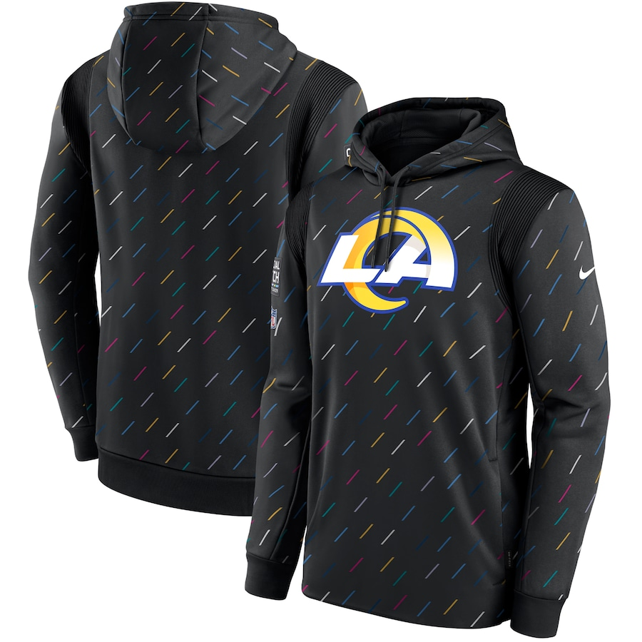 Men's Los Angeles Rams NFL 2021 Salute to Service Hoodie1 Black football jersey product view 1