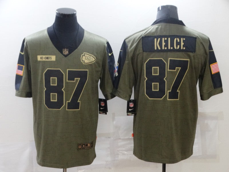 Men's Kansas City Chiefs Travis Kelce #87 Brown Game Jersey1 football jersey product view 1