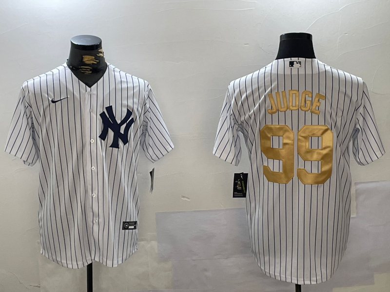 Men's New York Yankees Aaron Judge #99 White Player Game Jersey1 baseball jersey product view 1