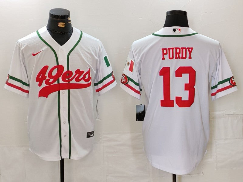 Men's San Francisco 49ers Brock Purdy #13 White Player Jersey1 football jersey product view 1