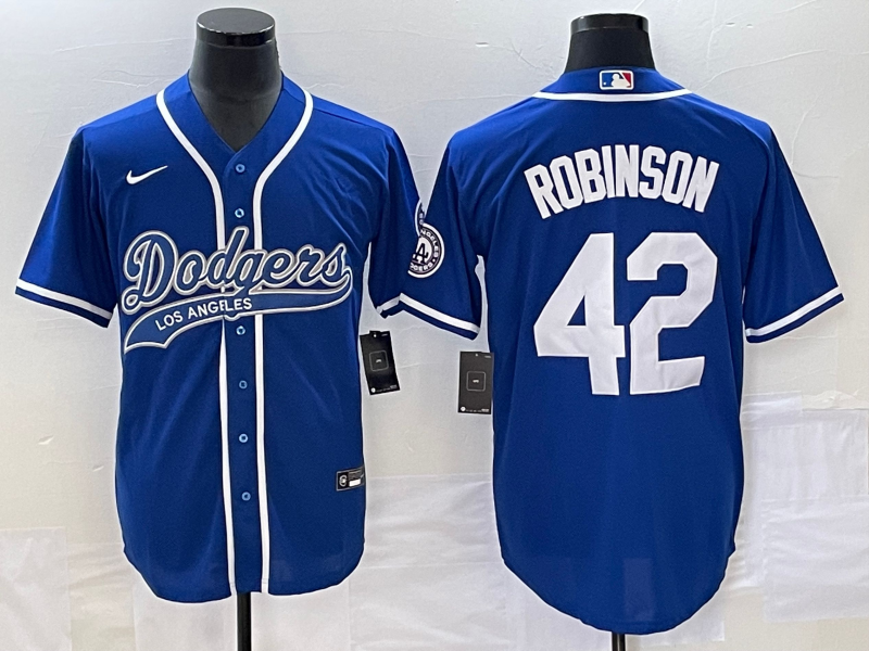 Men's Los Angeles Dodgers Jackie Robinson #42 Royal Player Jersey1 Joint Edition baseball jersey product view 1