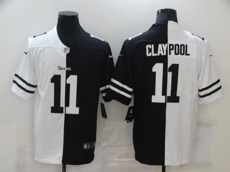 Men's Pittsburgh Steelers Chase Claypool #11 Black/White Game Jersey1 football jersey product view 1