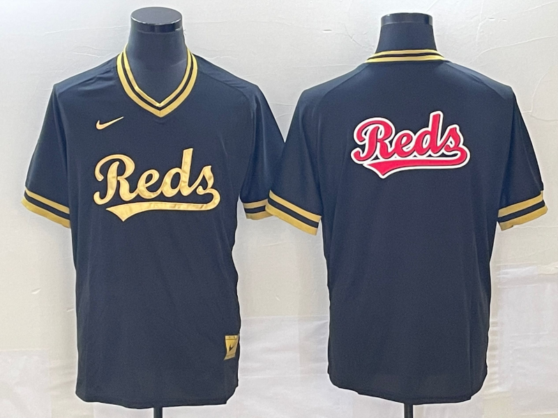 Men's Cincinnati Reds Black Replica Team Jersey1 baseball jersey product view 1