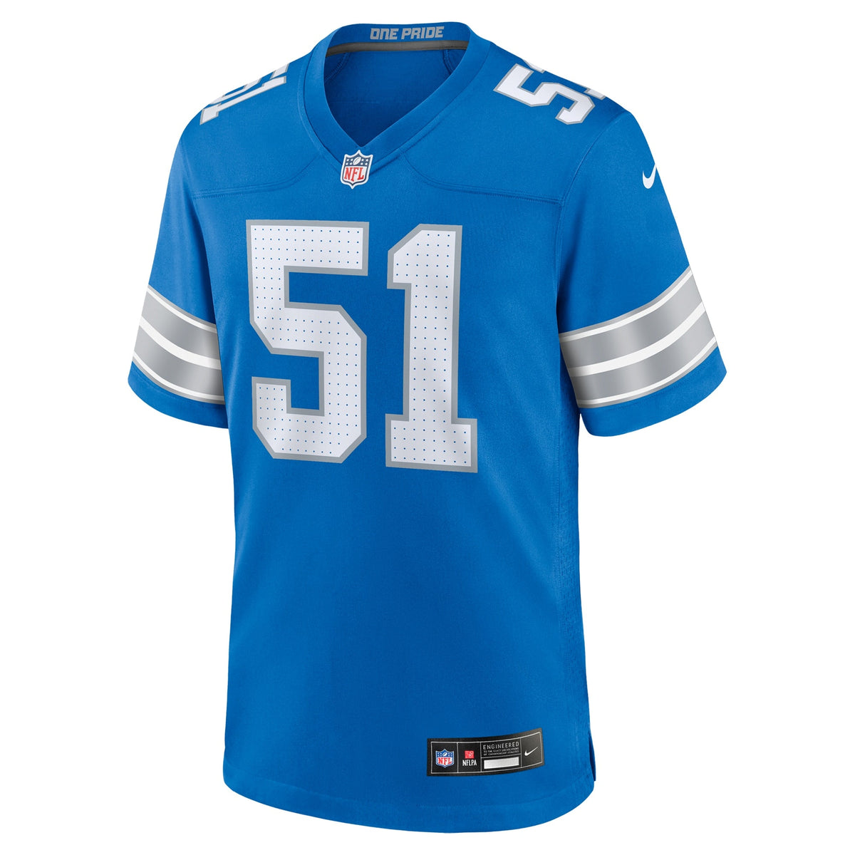 Ben Niemann Detroit Lions Nike Team Game Jersey - Blue football jersey product view 2