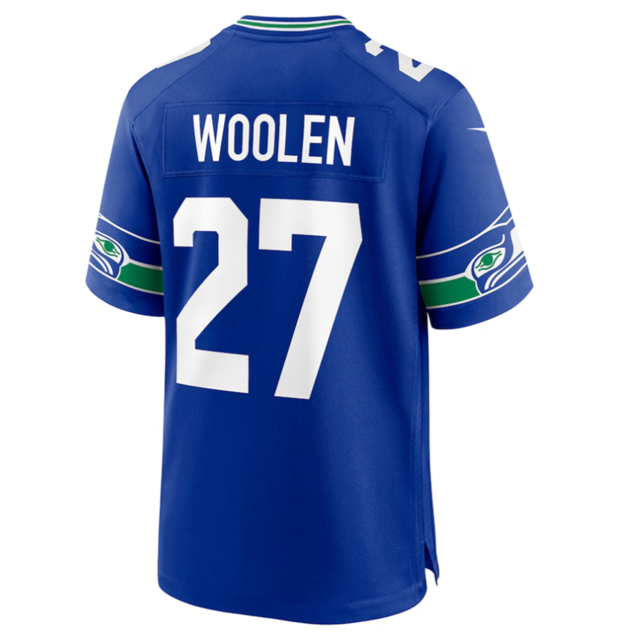 #27 Tariq Woolen Player S.Seahawks Royal Player Game Football Jerseys football jersey product view 1