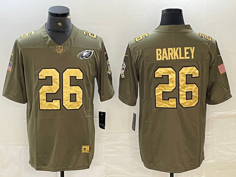 Men's Philadelphia Eagles Saquon Barkley #26 Olive Player Jersey1 football jersey product view 1