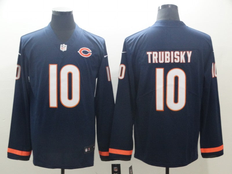 Men's Chicago Bears Mitch Trubisky #10 Navy Team Game Jersey1 football jersey product view 1