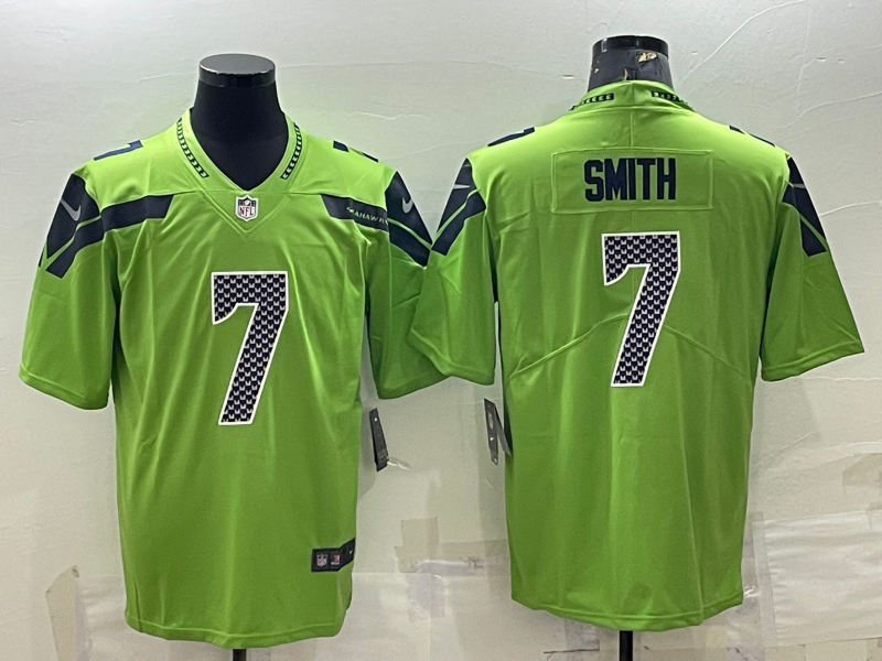 Men's Seattle Seahawks Geno Smith #7 Green Game Jersey football jersey product view 1