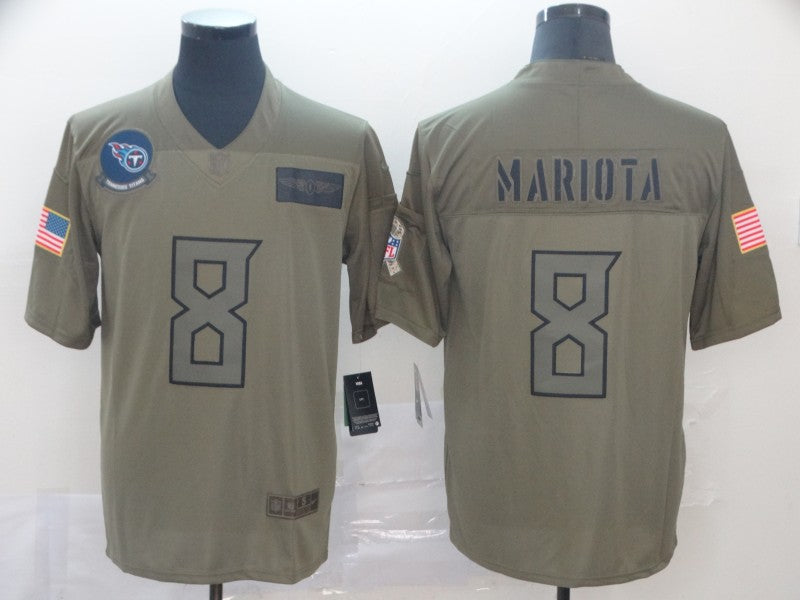Men's Tennessee Titans Marcus Mariota #8 Brown Game Jersey1 football jersey product view 1
