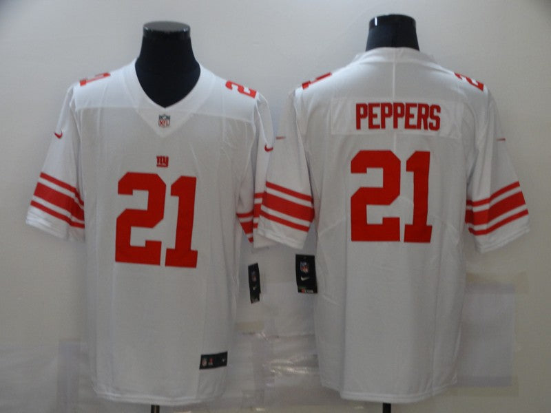 Men's New York Giants Jabrill Peppers #21 White Game Jersey1 football jersey product view 1
