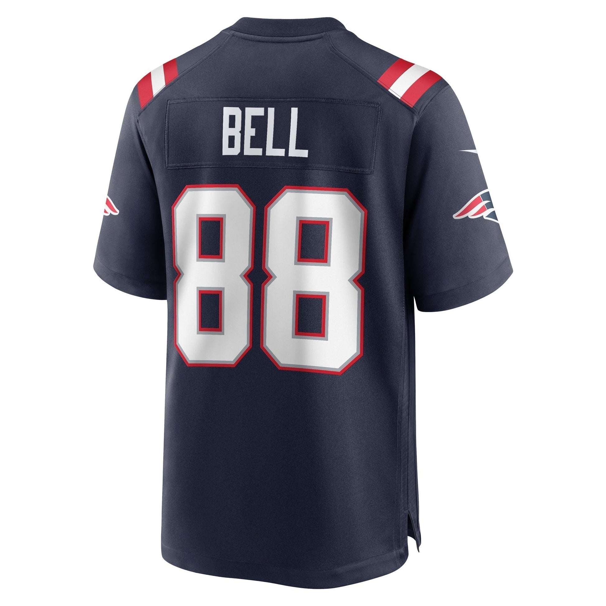 Jaheim Bell New England Patriots Nike Game Jersey - Navy football jersey product view 3