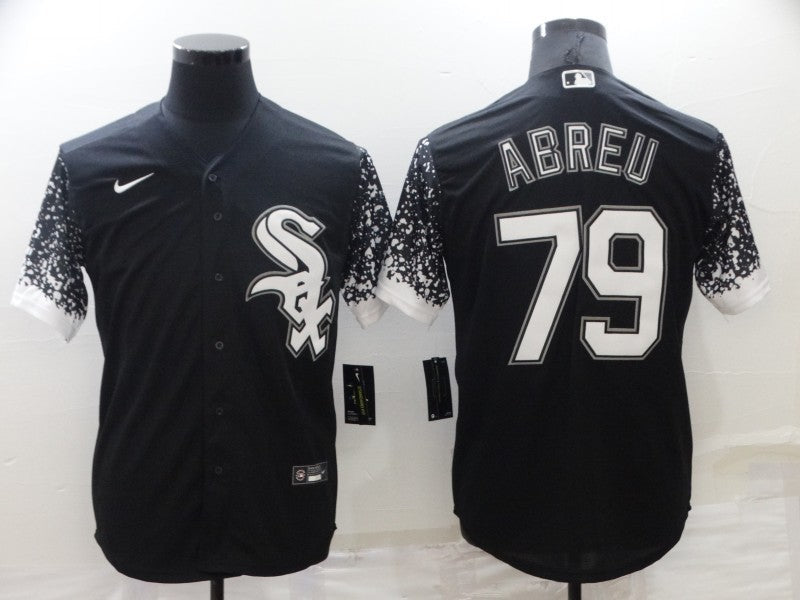 Men's Chicago White Sox Jose Abreu #79 Black Authentic Game Jersey1 baseball jersey product view 1