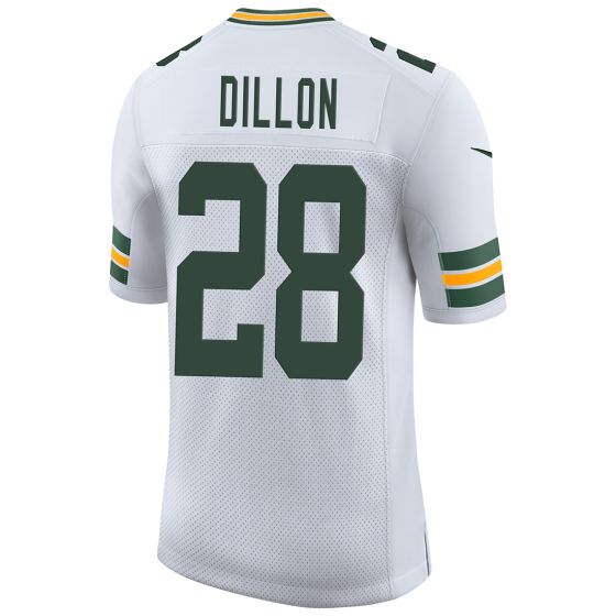 GB.Packers #28 A.J. Dillon White Player Away Limited Stitched American Football Jerseys football jersey product view 1