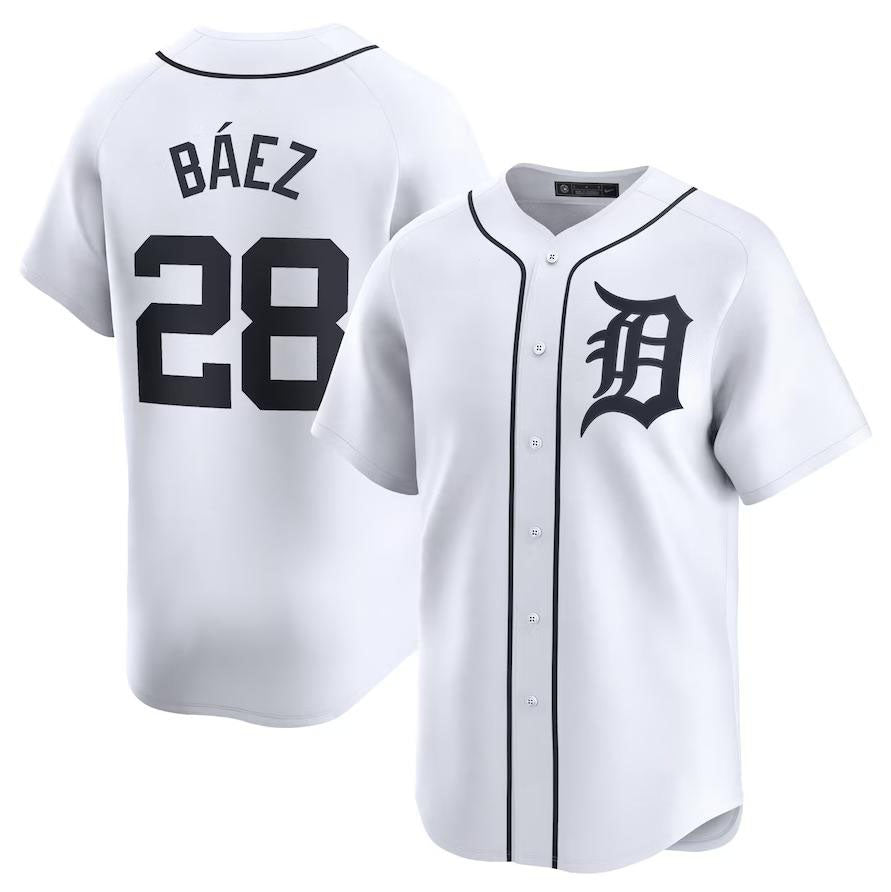 Detroit Tigers #28 Javier Baez White Home Replica Player Name Jersey Baseball Jerseys baseball jersey product view 1