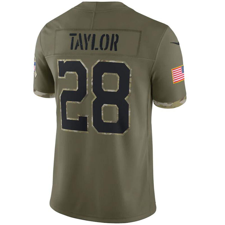IN.Colts #28 Jonathan Taylor Player Olive Salute To Service Football Jerseys football jersey product view 1