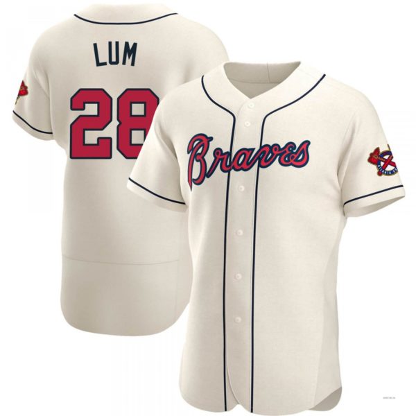 Atlanta Braves #28 Mike Lum Cream Alternate Jersey Stitches Baseball Jerseys baseball jersey product view 1