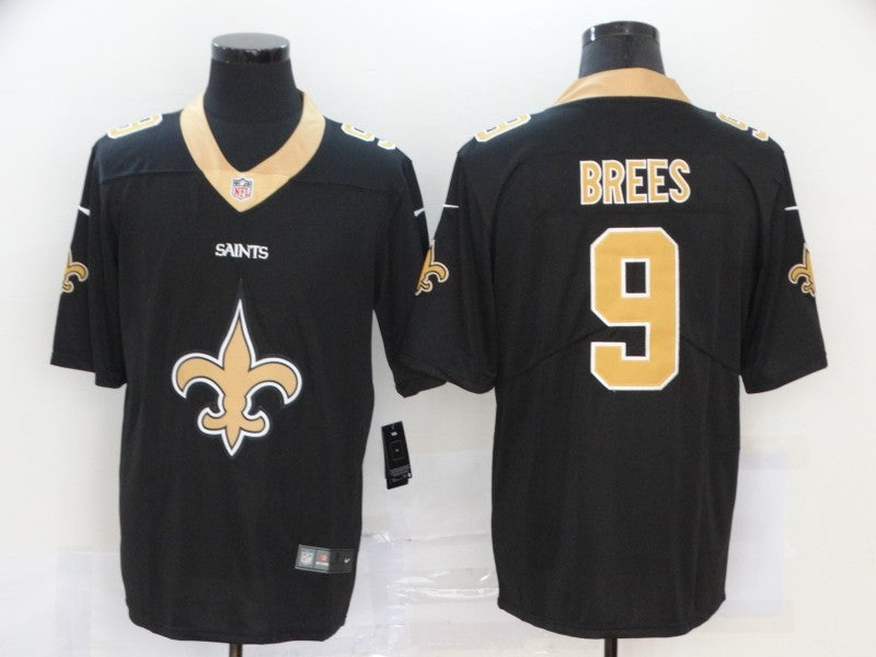 Men's New Orleans Saints #9 Drew Brees Black Game Jersey1 football jersey product view 1