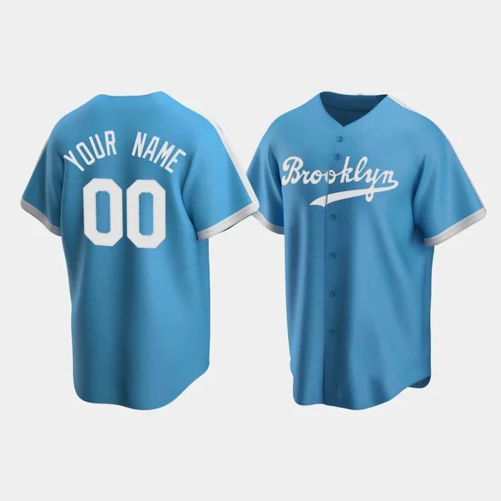 Men's Los Angeles Dodgers Light Blue Alternate Cooperstown Collection Custom Jersey1 baseball jersey product view 1