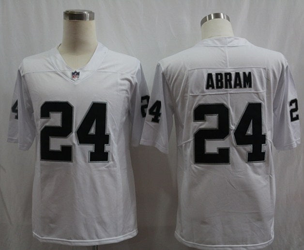 Men's Las Vegas Raiders Jonathan Abram #24 White Game Player Jersey1 football jersey product view 1