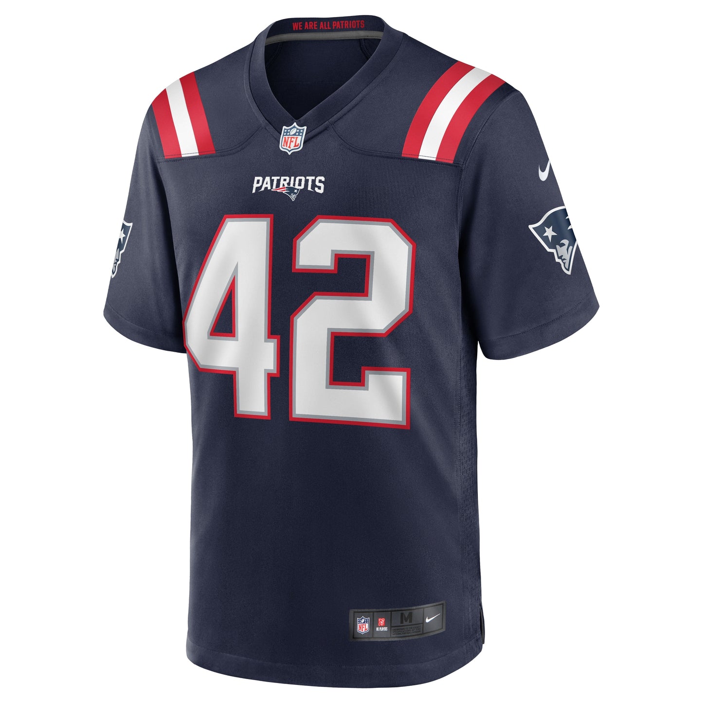 J.J. Taylor New England Patriots Nike Team Game Jersey - Navy football jersey product view 2